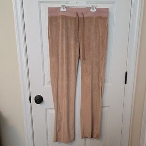 Aerie Tan Stretch Velvet Lounge Pants Size Lg